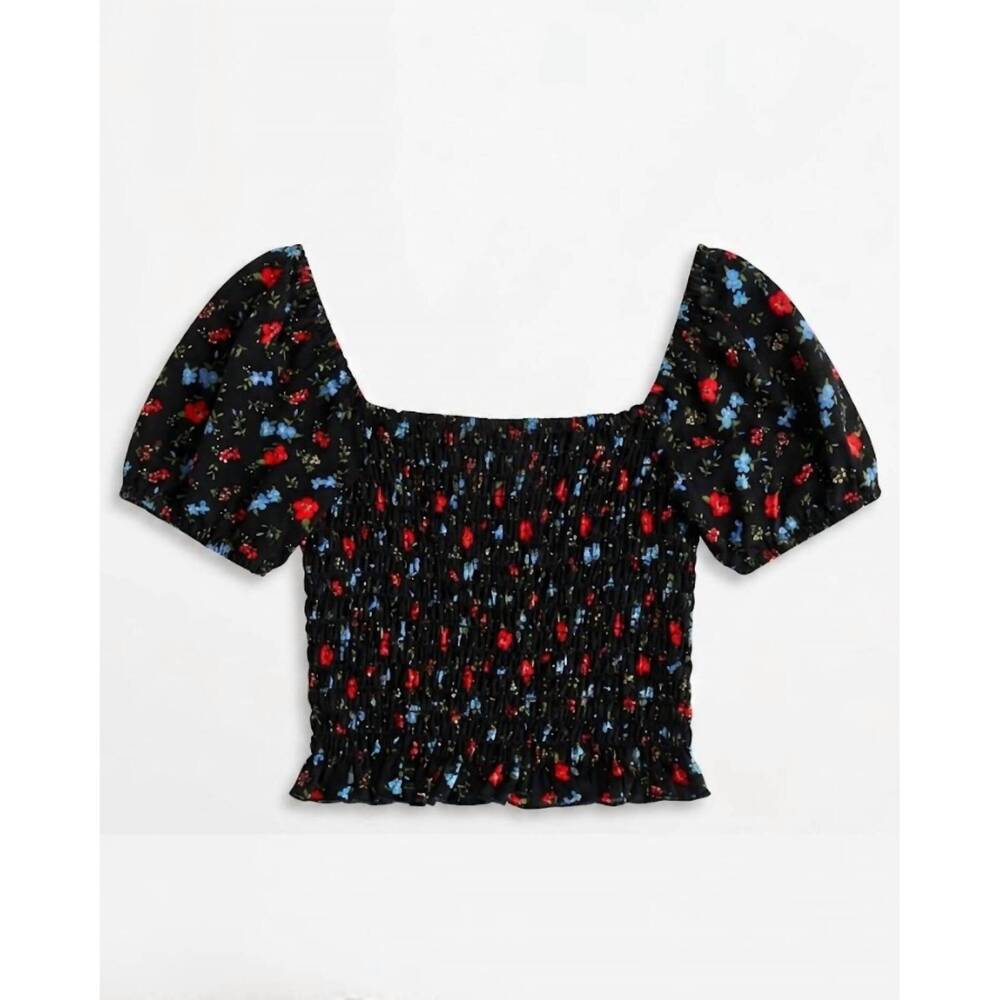 NEW CHERYL CREATIONS girl's smocked ruffle top in black